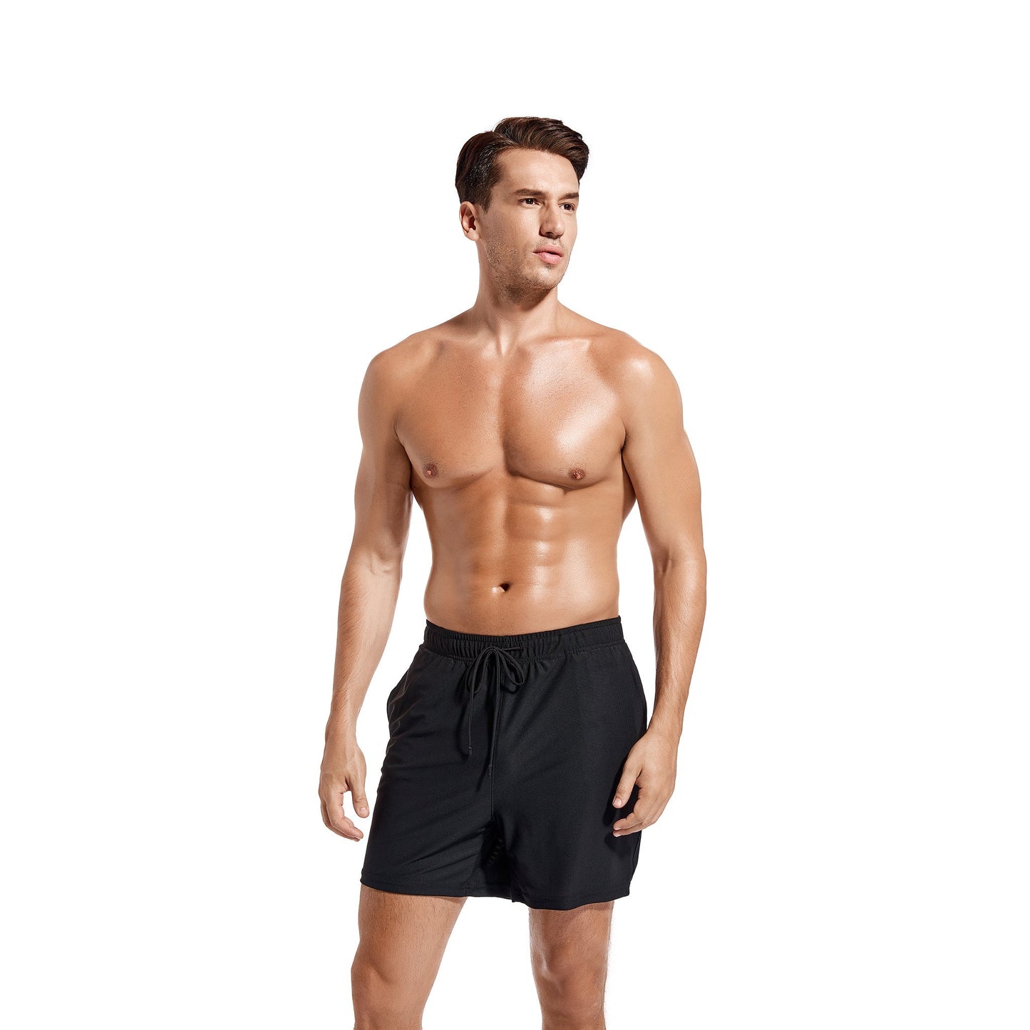 Men's Classic Black Tan Through Swim Trunks - No Tan Lines, Quick-Dry Beach Shorts - SunKissed