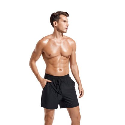 Men's Classic Black Tan Through Swim Trunks - No Tan Lines, Quick-Dry Beach Shorts - SunKissed