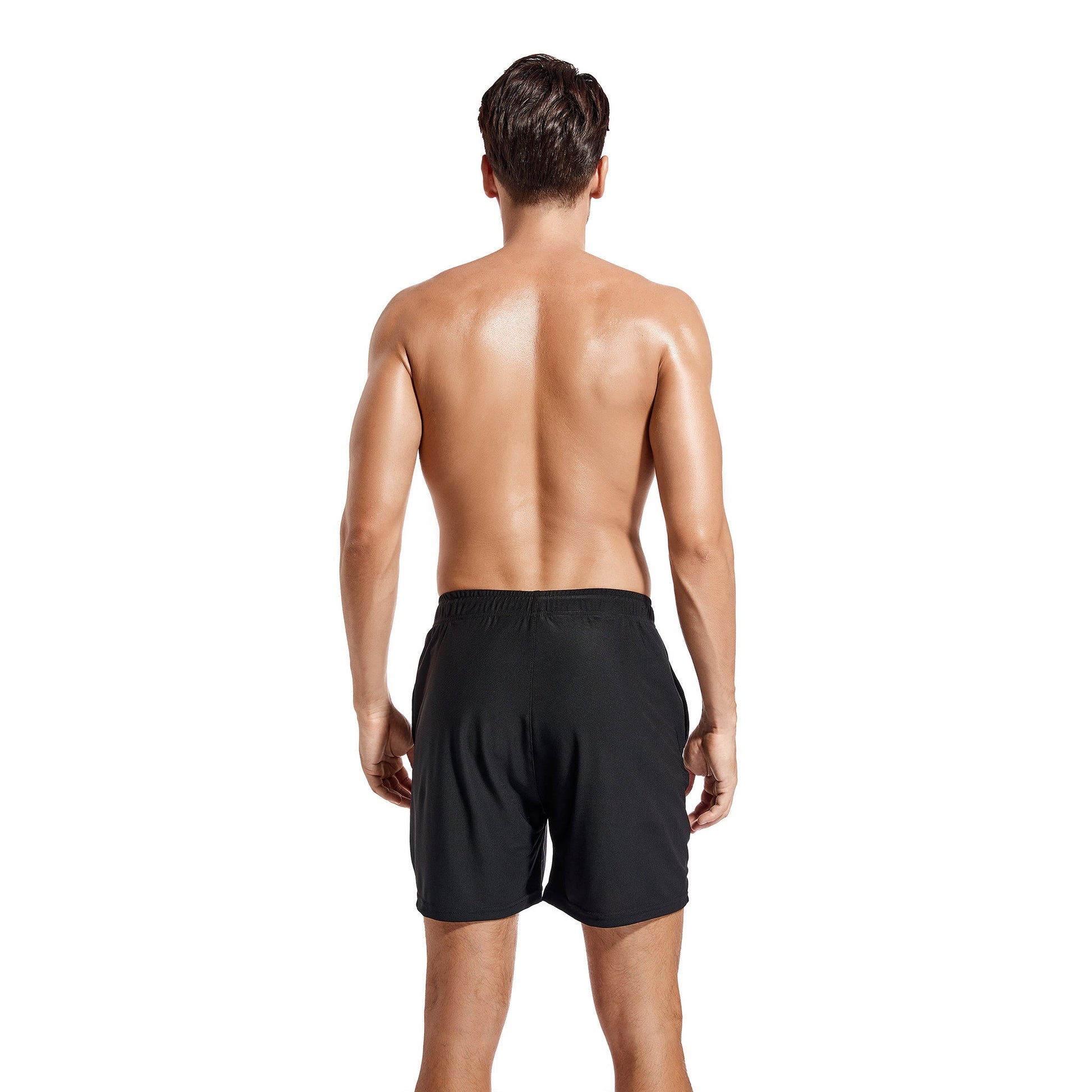 Men's Classic Black Tan Through Swim Trunks - No Tan Lines, Quick-Dry Beach Shorts - SunKissed