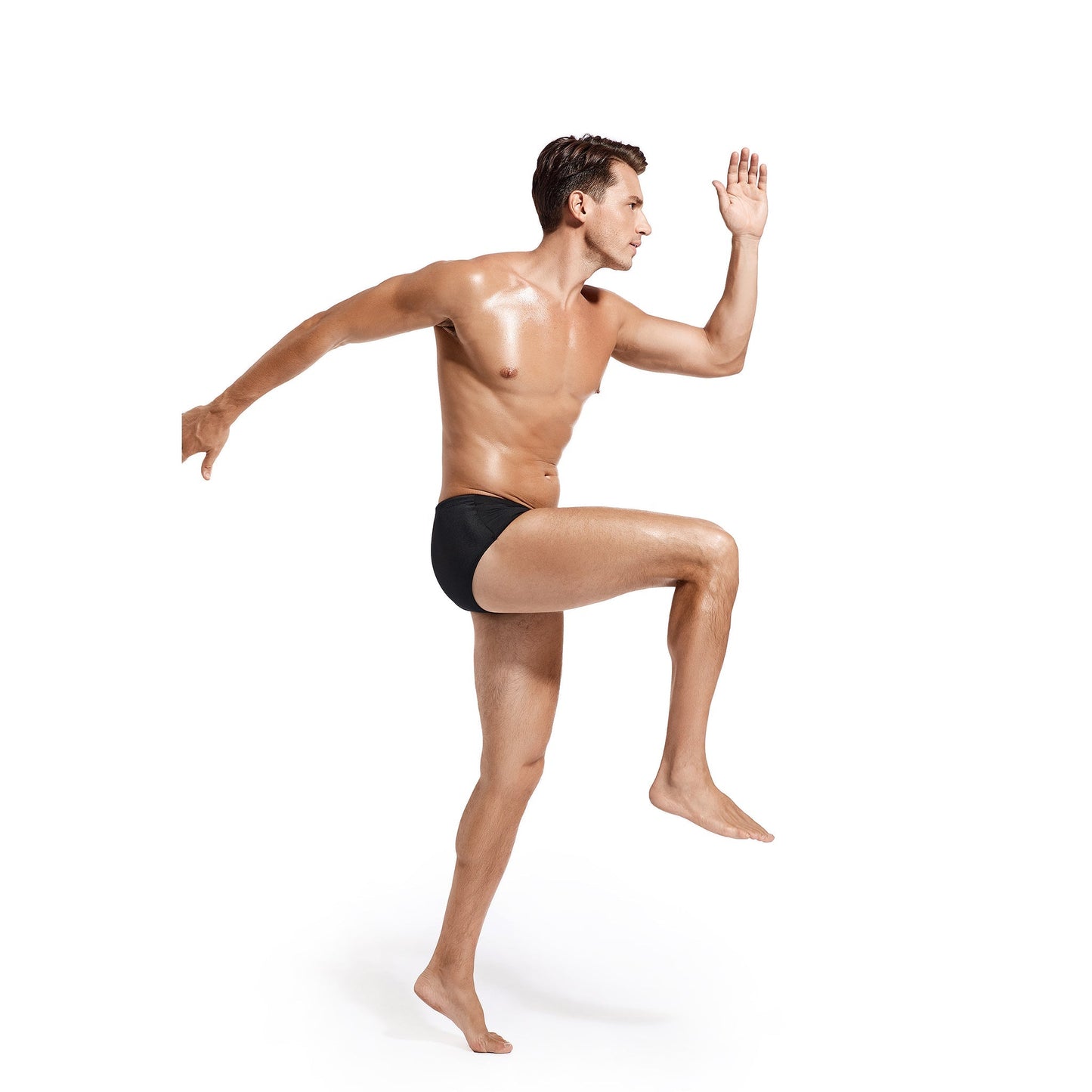 Men's Sun-Permeable Tanning Briefs - Classic Black Quick-Dry Tanning Swimwear - SunKissed