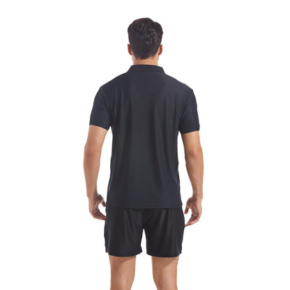 Men's Tan Through Black Polo Shirt & Shorts - Sun-Permeable Technology for an All-Over Tan - SunKissed