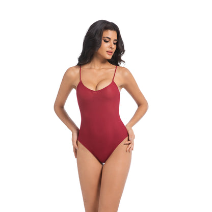Tan Through One-Piece Swimsuit Red – Lightweight & Sexy Summer Swimwear - SunKissed