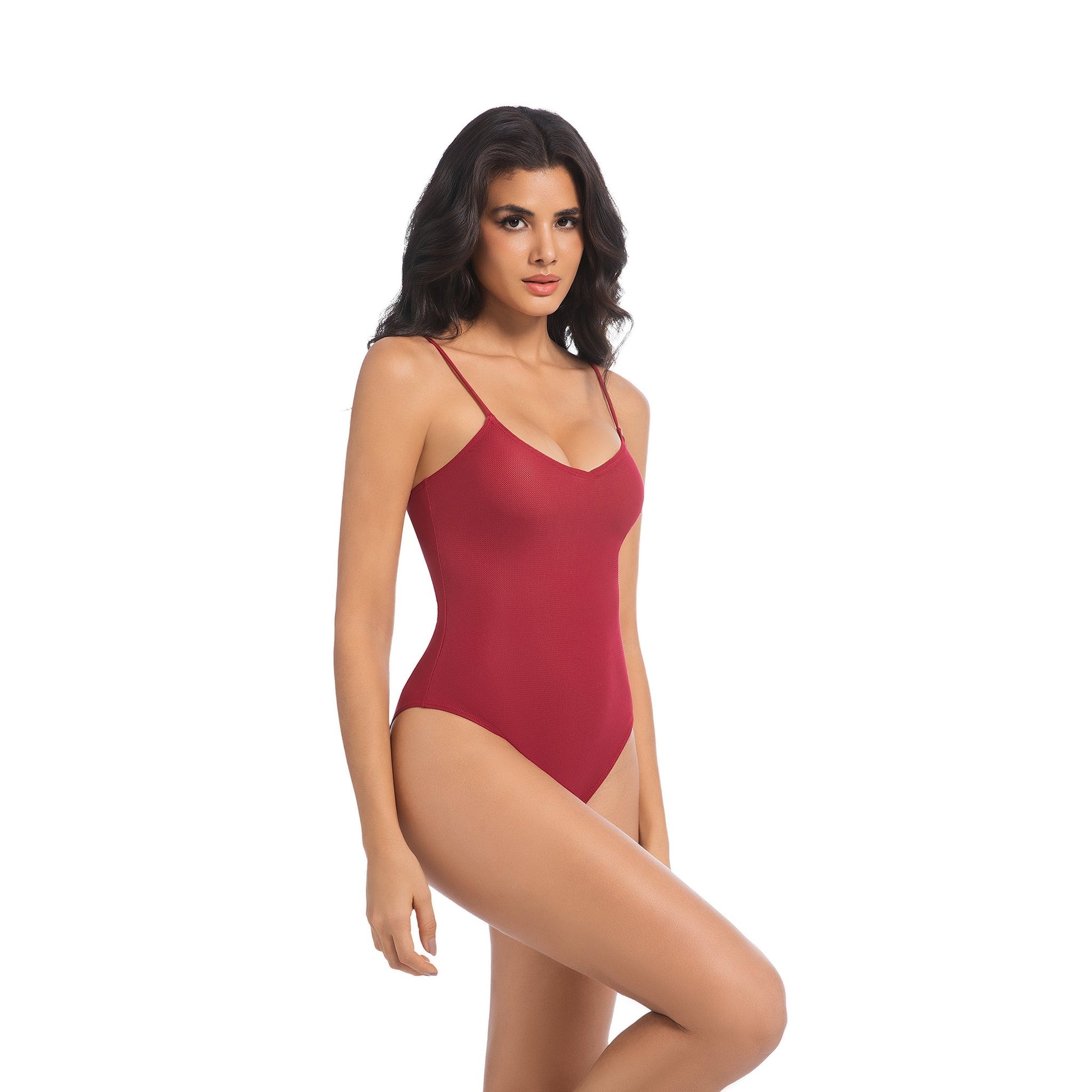 Tan Through One-Piece Swimsuit Red – Lightweight & Sexy Summer Swimwear - SunKissed
