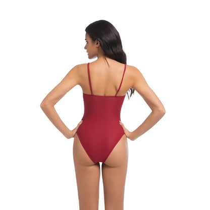 Tan Through One-Piece Swimsuit Red – Lightweight & Sexy Summer Swimwear - SunKissed