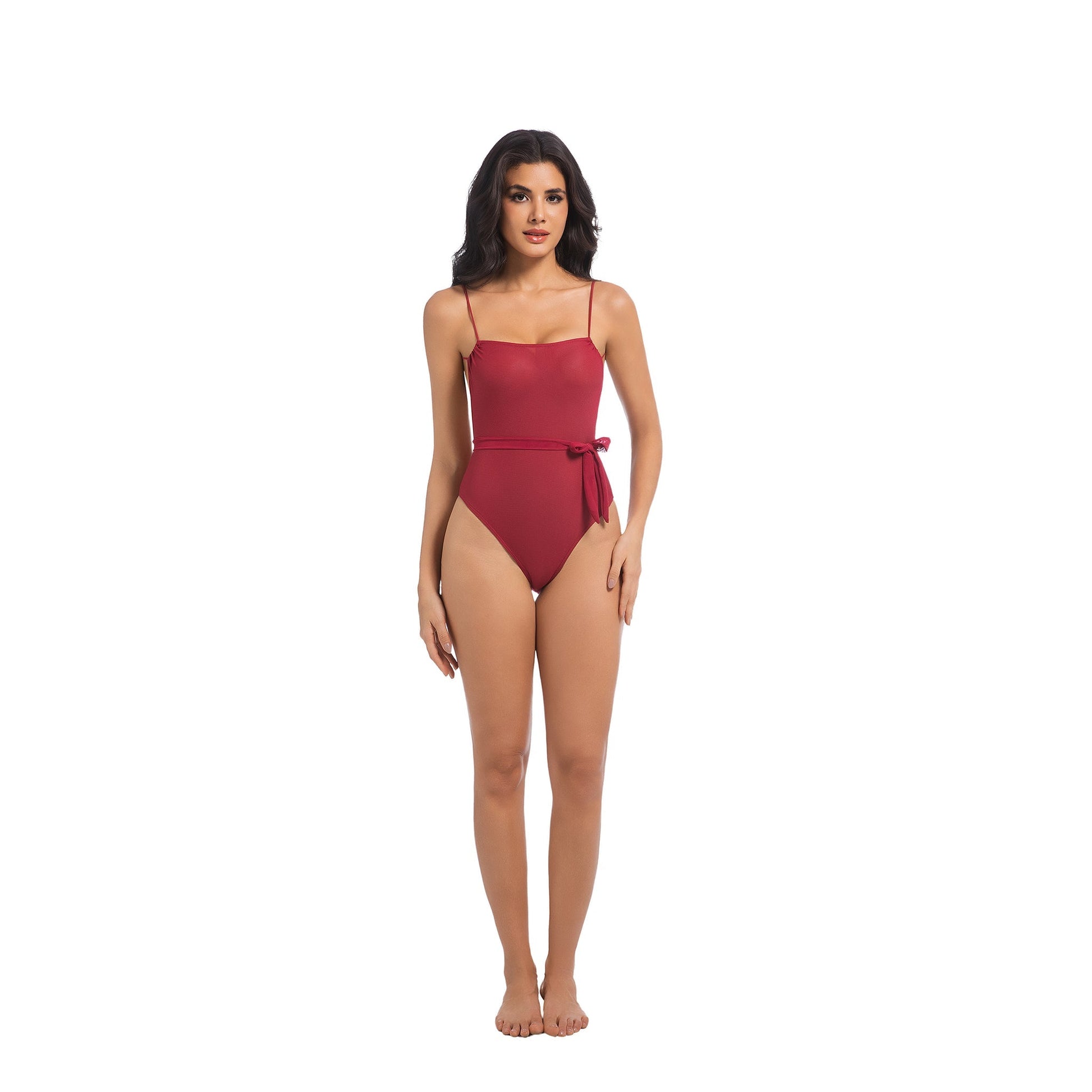 Tan Through One Piece Swimsuit Red – Quick Dry, Breathable & Seamless Tan - SunKissed
