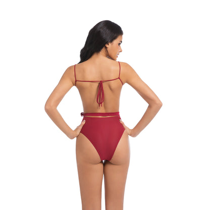 Tan Through One Piece Swimsuit Red – Quick Dry, Breathable & Seamless Tan - SunKissed